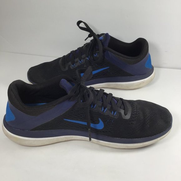 Nike Flex 2016 RN Running Sneakers Black/Blue 10 - Picture 5 of 9
